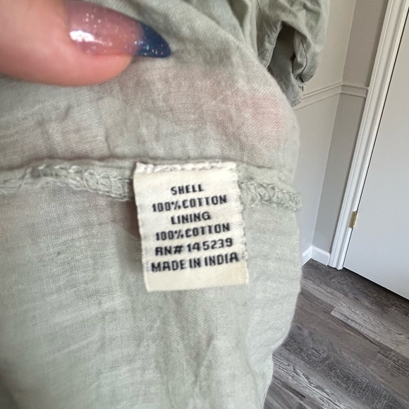 Sim & Sam Sage Green Puff Sleeve Square Neck Peasant Dress Women’s Small - Picture 8 of 8